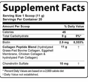 Advanced Collagen Plus Supplement Facts