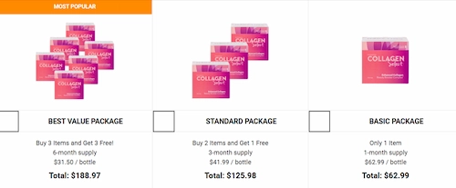Collagen Select Pricing Details