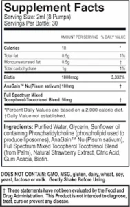Purality Health Hair Renewal supplement facts